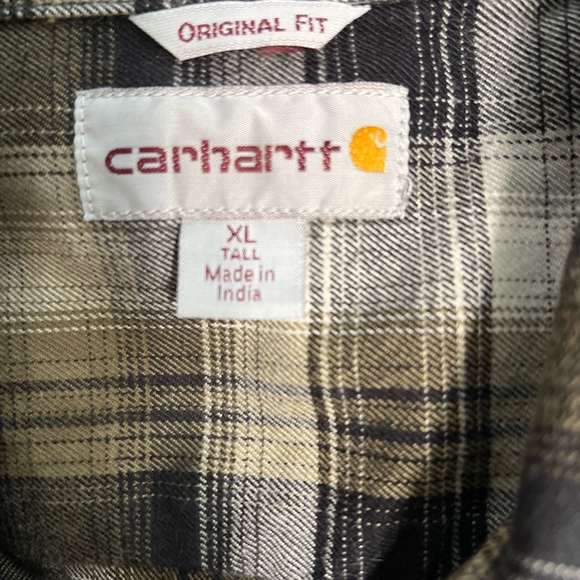 CARHARTT MEN’S HUBBARD PLAID FLANNEL SHIRT - Picture 5 of 7